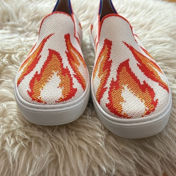 Rothy’s Sneakers fire blaze flame slip on shoes kids size 4 new without box - Picture 3 of 10